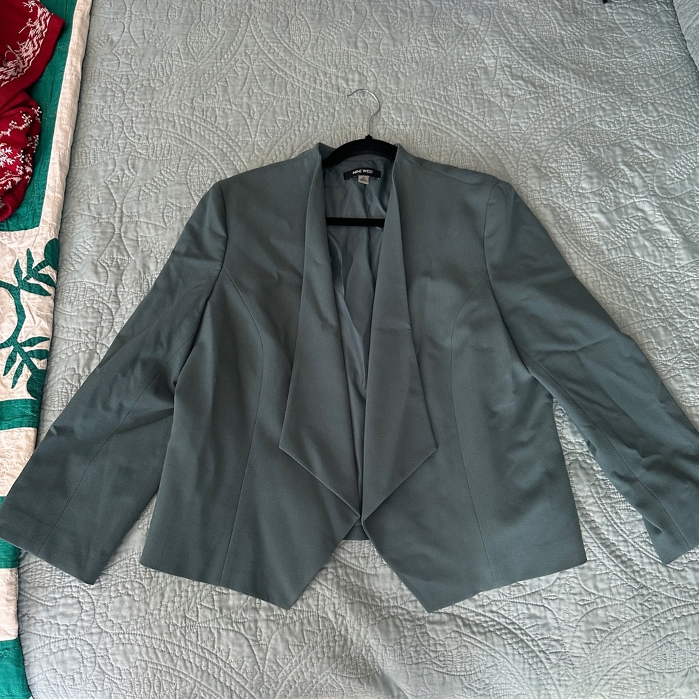 Nine West Size 14 Teal Suit Jacket